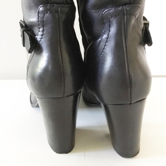 Marc Fisher Tall Heeled Black Leather Boots Size 9M Vitya New - Picture 6 of 8
